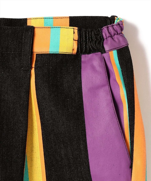 美品　ブラックアイパッチ　STRIPED DEMIN PANTS マルチカラー 美品 ブラックアイパッチ STRIPED DEMIN PANTS マルチカラーの