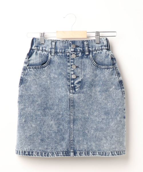 SpRay(スプレイ)の「ケミカルデニムミニスカート(スカート・レディース・ライトブルー/ブラック/ネイビー・FREE)」の5枚目の写真