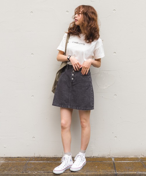 SpRay(スプレイ)の「ケミカルデニムミニスカート(スカート・レディース・ライトブルー/ブラック/ネイビー・FREE)」の15枚目の写真