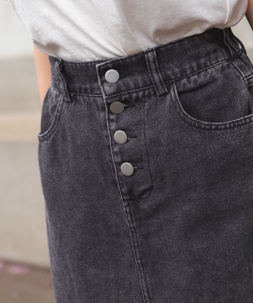 SpRay(スプレイ)の「ケミカルデニムミニスカート(スカート・レディース・ライトブルー/ブラック/ネイビー・FREE)」の14枚目の写真