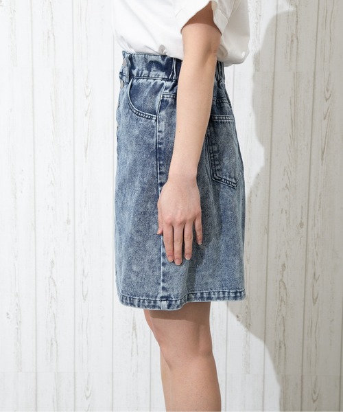 SpRay(スプレイ)の「ケミカルデニムミニスカート(スカート・レディース・ライトブルー/ブラック/ネイビー・FREE)」の12枚目の写真