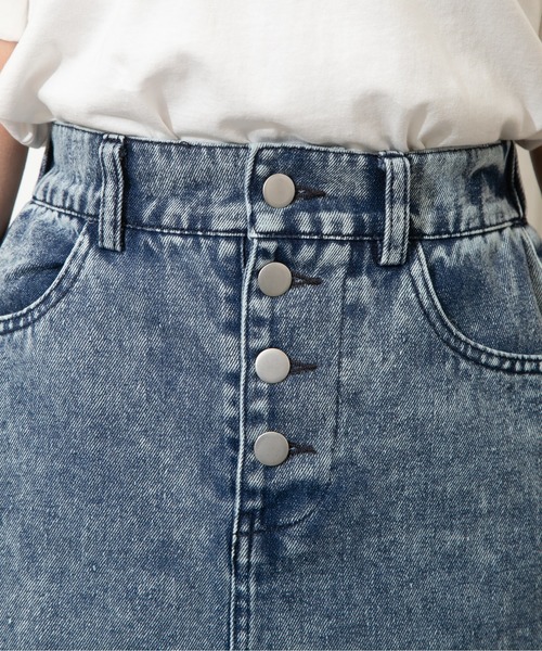 SpRay(スプレイ)の「ケミカルデニムミニスカート(スカート・レディース・ライトブルー/ブラック/ネイビー・FREE)」の10枚目の写真