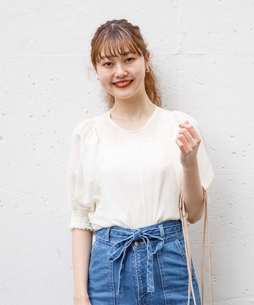 flower(フラワー)の「テンダーバルーンブラウス(シャツ/ブラウス・レディース・パープル/アイボリー・FREE)」の14枚目の写真