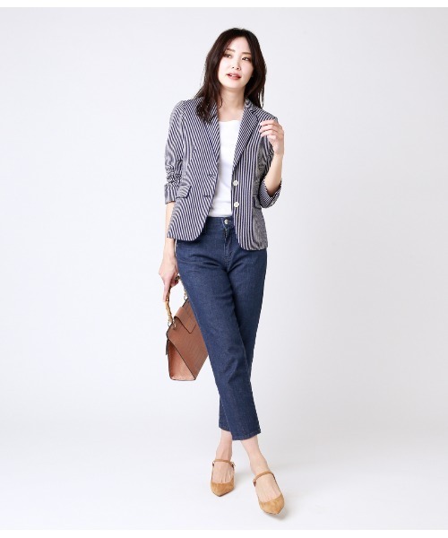 NEWYORKER(ニューヨーカー)の「Summer Time Blazer(サマータイムブレザー)/サッカー2釦シングルブレザー(テーラードジャケット・レディース・ネイビー/ブルー・11号/9号/7号)」の15枚目の写真