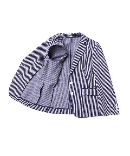NEWYORKER(ニューヨーカー)の「Summer Time Blazer(サマータイムブレザー)/サッカー2釦シングルブレザー(テーラードジャケット・レディース・ネイビー/ブルー・11号/9号/7号)」の7枚目の写真