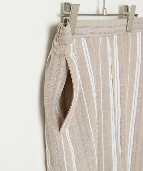 notch.（ノッチ）の「リネンストライプストレートパンツ（その他パンツ・レディース・ベージュ/グレー・TM/M）」の6枚目の写真