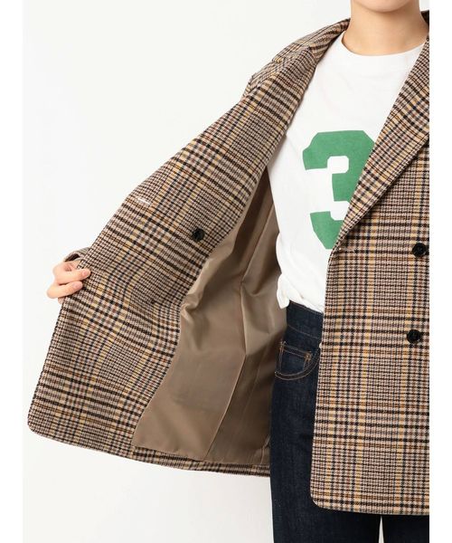 Ungrid（アングリッド）の「スリーブスリットチェックジャケット（テーラードジャケット・レディース・ベージュ/グリーン・SMALL/MEDIUM）」の18枚目の写真