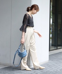 Noble（ノーブル）の「《WEB限定》リバーレースVネックブラウス  