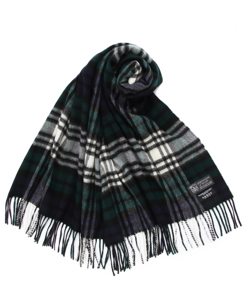 UNITED ARROWS（ユナイテッドアローズ）の「＜JOHNSTONS(ジョンストンズ)＞ CA/WO TT/CHK（マフラー・メンズ・ブラック/ピンク/ケリー/コバルトブルー/ネイビー・フリー）」の3枚目の写真