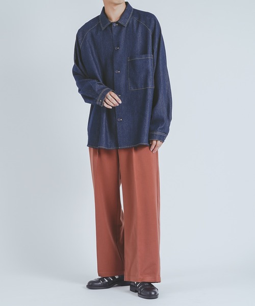 epnok（エプノック）の「デニムオーバーシャツ（シャツ/ブラウス・メンズ・ブラック/インディゴブルー・MEDIUM/LARGE）」の8枚目の写真