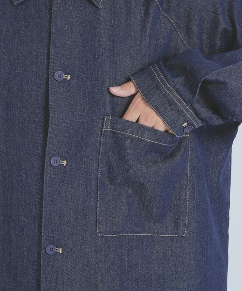 epnok（エプノック）の「デニムオーバーシャツ（シャツ/ブラウス・メンズ・ブラック/インディゴブルー・MEDIUM/LARGE）」の11枚目の写真