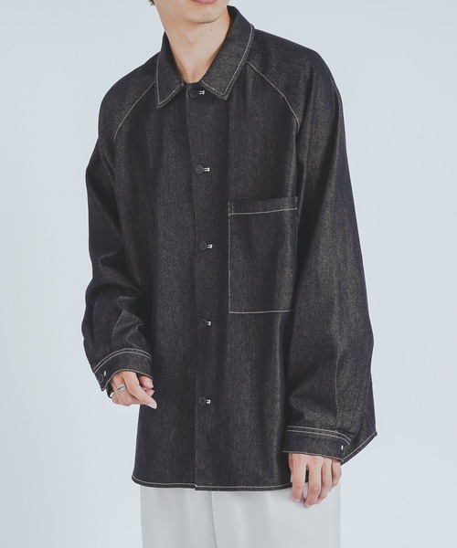 epnok（エプノック）の「デニムオーバーシャツ（シャツ/ブラウス・メンズ・ブラック/インディゴブルー・MEDIUM/LARGE）」の14枚目の写真