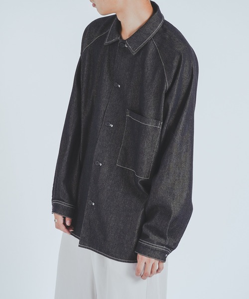 epnok（エプノック）の「デニムオーバーシャツ（シャツ/ブラウス・メンズ・ブラック/インディゴブルー・MEDIUM/LARGE）」の15枚目の写真