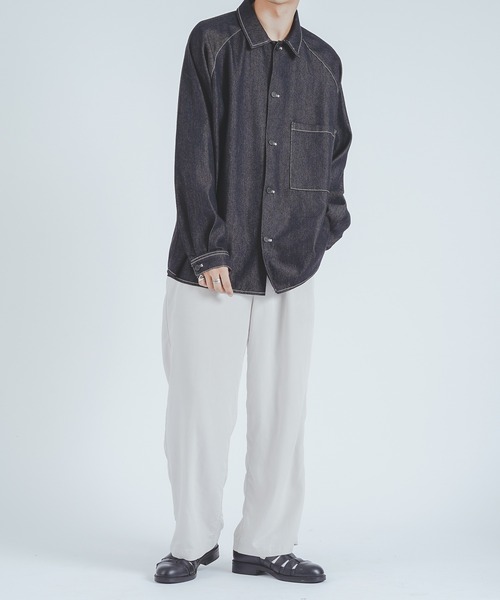 epnok（エプノック）の「デニムオーバーシャツ（シャツ/ブラウス・メンズ・ブラック/インディゴブルー・MEDIUM/LARGE）」の18枚目の写真