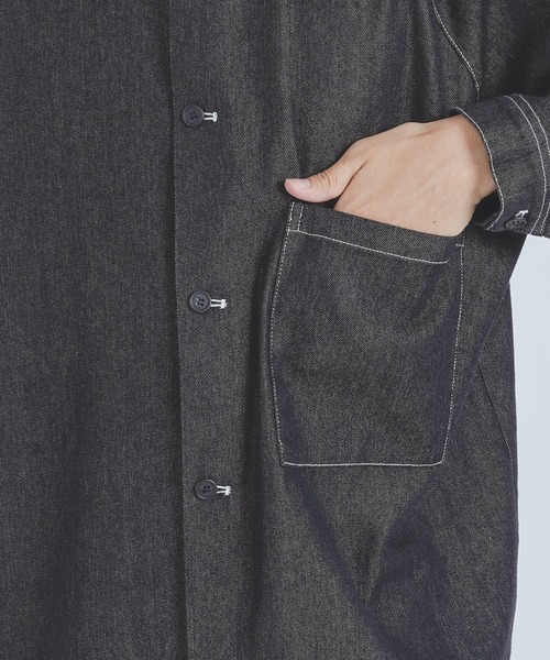 epnok（エプノック）の「デニムオーバーシャツ（シャツ/ブラウス・メンズ・ブラック/インディゴブルー・MEDIUM/LARGE）」の22枚目の写真