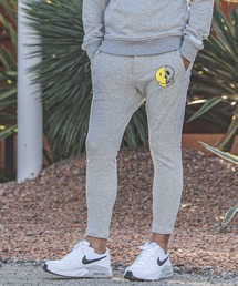 mp8639-Handmade Touch Smiley Skull Print Sweat Pants スウェットパンツ