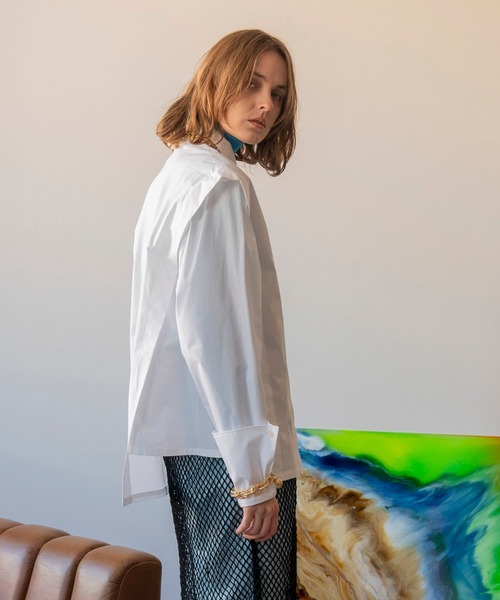 MAISON SPECIAL（メゾンスペシャル）の「2WAYスリーブパワーショルダーシャツ【MAISON SPECIAL/メゾンスペシャル】（シャツ/ブラウス・レディース・ホワイト/カーキ/ブルー・FREE）」の5枚目の写真