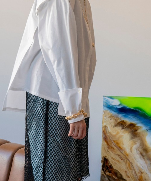 MAISON SPECIAL（メゾンスペシャル）の「2WAYスリーブパワーショルダーシャツ【MAISON SPECIAL/メゾンスペシャル】（シャツ/ブラウス・レディース・ホワイト/カーキ/ブルー・FREE）」の9枚目の写真