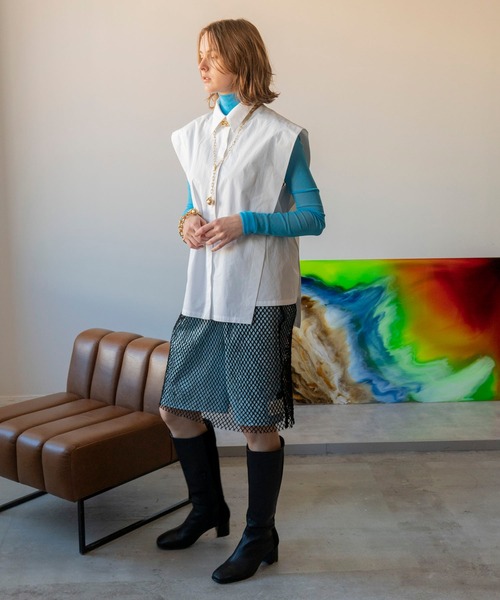 MAISON SPECIAL（メゾンスペシャル）の「2WAYスリーブパワーショルダーシャツ【MAISON SPECIAL/メゾンスペシャル】（シャツ/ブラウス・レディース・ホワイト/カーキ/ブルー・FREE）」の7枚目の写真