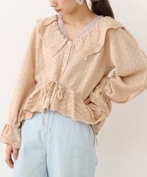 one after another NICE CLAUP | 透かしニット衿付きカーディガン(カーディガン/ボレロ)