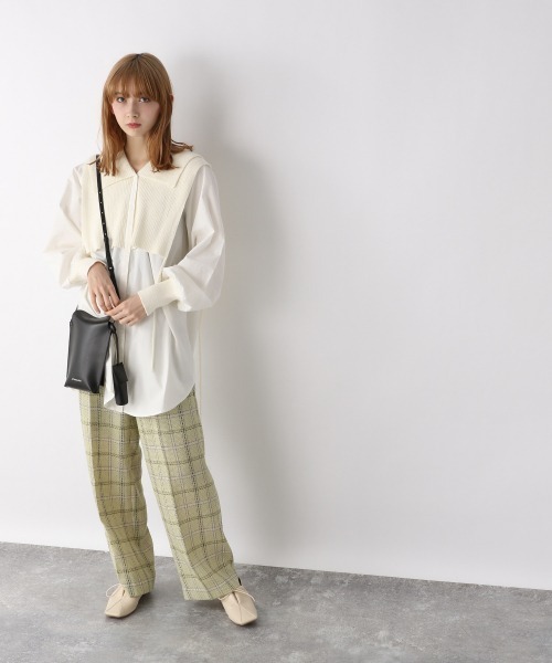 JEANASIS（ジーナシス）の「ドビーカラーチェックワイドパンツ/941477（その他パンツ・レディース・ブラック系その他/グリーン系その他/イエロー系その他・FREE）」の10枚目の写真