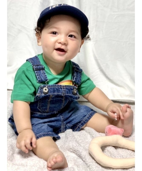 GAP(ギャップ)の「デニムショートオール (ベビー)(サロペット/オーバーオール・キッズ・ライトインディゴブルー・6-12M/12-18M/3-6M/18-24M/0-3M)」の4枚目の写真