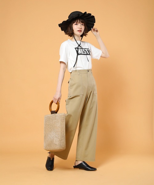 FREAK'S STORE（フリークスストア）の「ハイウェストワイドベイカーパンツ (ミリタリーパンツ)（その他パンツ・レディース・ブラック/ベージュ/カーキ・マルチサイズ）」の4枚目の写真