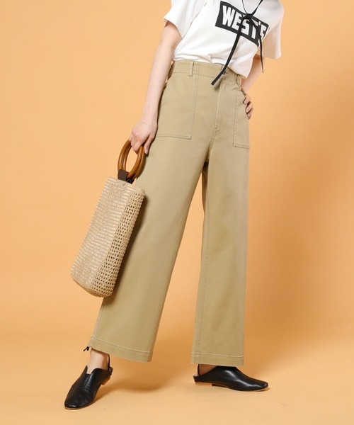 FREAK'S STORE（フリークスストア）の「ハイウェストワイドベイカーパンツ (ミリタリーパンツ)（その他パンツ・レディース・ブラック/ベージュ/カーキ・マルチサイズ）」の6枚目の写真