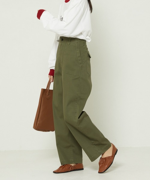 FREAK'S STORE（フリークスストア）の「ハイウェストワイドベイカーパンツ (ミリタリーパンツ)（その他パンツ・レディース・ブラック/ベージュ/カーキ・マルチサイズ）」の15枚目の写真