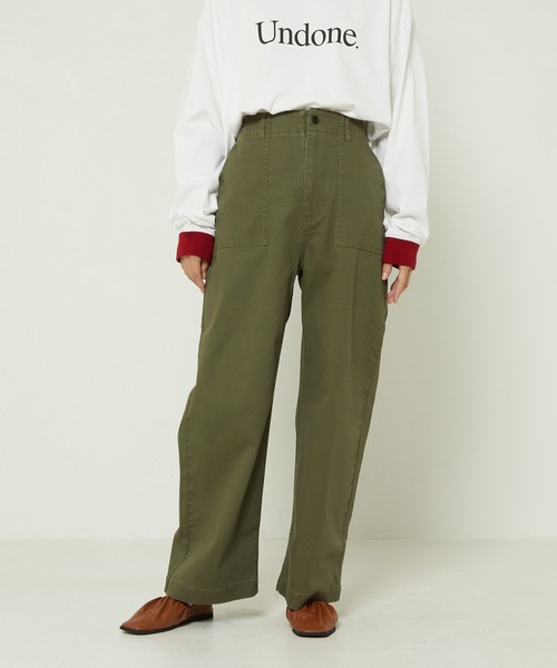 FREAK'S STORE（フリークスストア）の「ハイウェストワイドベイカーパンツ (ミリタリーパンツ)（その他パンツ・レディース・ブラック/ベージュ/カーキ・マルチサイズ）」の20枚目の写真