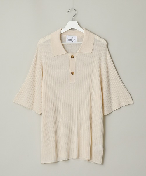 anown(アノン)の「リネンタッチ サマーニットポロシャツ【ファッションインフルエンサー しゅんたろー×anown 限定コラボ】(ポロシャツ・メンズ・ベージュ/ブラウン/ブルー・M/L)」の14枚目の写真