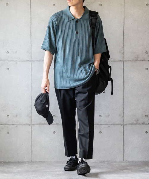 anown(アノン)の「リネンタッチ サマーニットポロシャツ【ファッションインフルエンサー しゅんたろー×anown 限定コラボ】(ポロシャツ・メンズ・ベージュ/ブラウン/ブルー・M/L)」の8枚目の写真