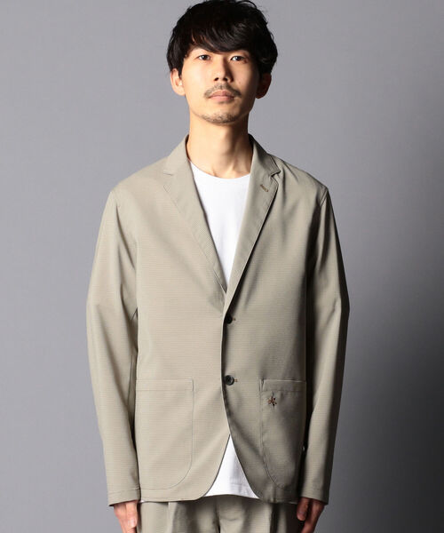 GLOSTER（グロスター）の「EVALET QUICK DRY JACKET　セットアップ テーラードジャケット (※リモートワークにも最適な吸水速乾、ウォッシャブル、シワになりにくい機能素材を使用！)（テーラードジャケット・メンズ・ネイビー/ベージュ系その他5・S/M/L）」の4枚目の写真