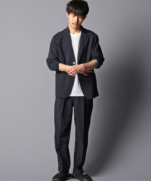 GLOSTER（グロスター）の「EVALET QUICK DRY JACKET　セットアップ テーラードジャケット (※リモートワークにも最適な吸水速乾、ウォッシャブル、シワになりにくい機能素材を使用！)（テーラードジャケット・メンズ・ネイビー/ベージュ系その他5・S/M/L）」の12枚目の写真