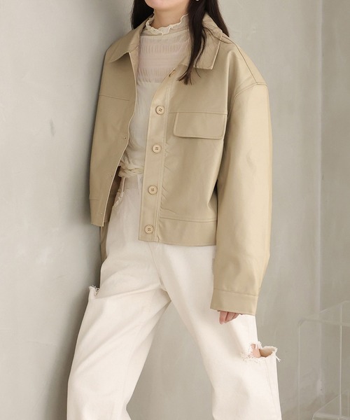 Ulysses（ユリシス）の「フェイクレザーシャツジャケット（ライダース