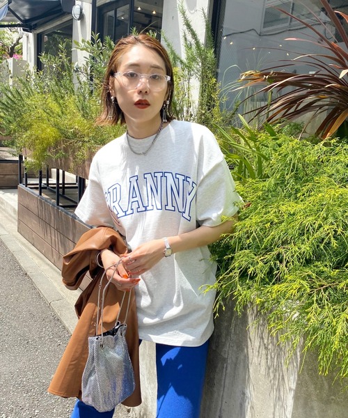 WHO'S WHO gallery（フーズフーギャラリー）の「GRANNY TEE（Tシャツ/カットソー・レディース・オートミール/ネイビー/グリーン・FREE）」の4枚目の写真