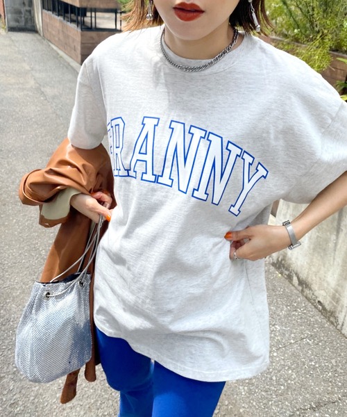 WHO'S WHO gallery（フーズフーギャラリー）の「GRANNY TEE（Tシャツ/カットソー・レディース・オートミール/ネイビー/グリーン・FREE）」の5枚目の写真