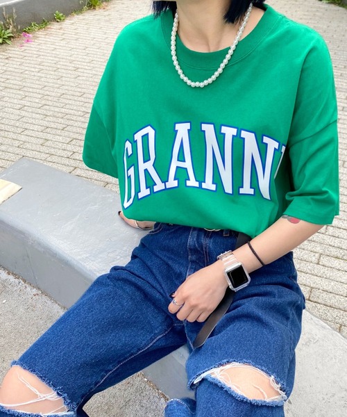 WHO'S WHO gallery（フーズフーギャラリー）の「GRANNY TEE（Tシャツ/カットソー・レディース・オートミール/ネイビー/グリーン・FREE）」の12枚目の写真