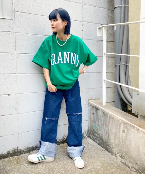 WHO'S WHO gallery（フーズフーギャラリー）の「GRANNY TEE（Tシャツ/カットソー・レディース・オートミール/ネイビー/グリーン・FREE）」の16枚目の写真