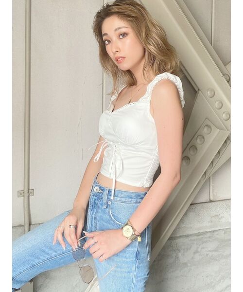 GYDA（ジェイダ）の「レースアップデザインブラウス（シャツ/ブラウス・レディース・オフホワイト/マスタード・FREE）」の14枚目の写真