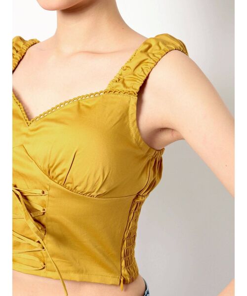 GYDA（ジェイダ）の「レースアップデザインブラウス（シャツ/ブラウス・レディース・オフホワイト/マスタード・FREE）」の18枚目の写真