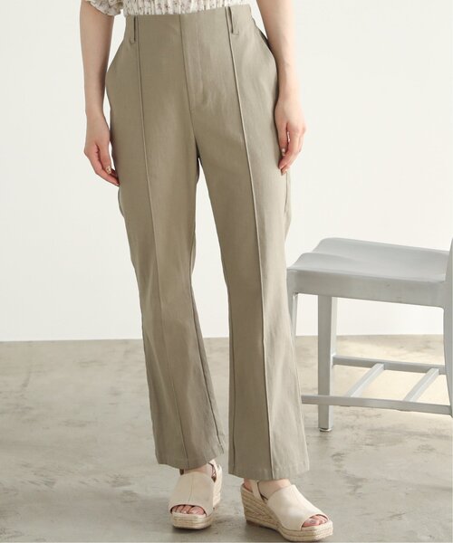 RAY CASSIN（レイカズン）の「リネンライクリラックスセミフレアパンツ（その他パンツ・レディース・ブラック/カーキ/ライトカーキ/キナリ/テラコッタ・SMALL/MEDIUM）」の4枚目の写真