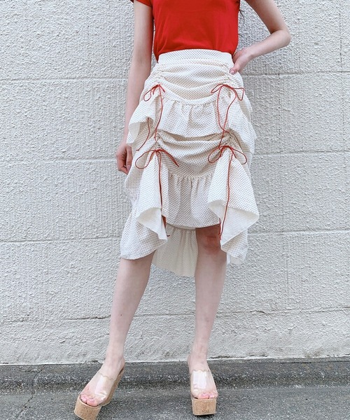 PAIN(ペイン)の「コットンギャザーロングスカート(スカート・レディース・パープル/イエロー/レッド・FREE)」の3枚目の写真