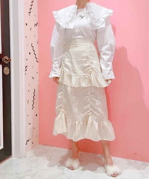 PAIN(ペイン)の「コットンギャザーロングスカート(スカート・レディース・パープル/イエロー/レッド・FREE)」の1枚目の写真