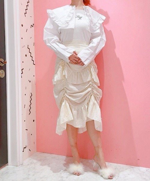 PAIN(ペイン)の「コットンギャザーロングスカート(スカート・レディース・パープル/イエロー/レッド・FREE)」の13枚目の写真