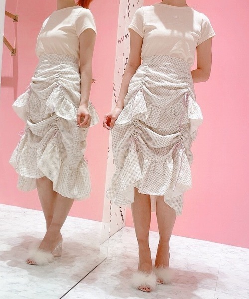 PAIN(ペイン)の「コットンギャザーロングスカート(スカート・レディース・パープル/イエロー/レッド・FREE)」の7枚目の写真