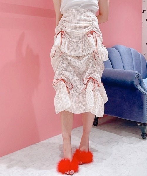 PAIN(ペイン)の「コットンギャザーロングスカート(スカート・レディース・パープル/イエロー/レッド・FREE)」の12枚目の写真