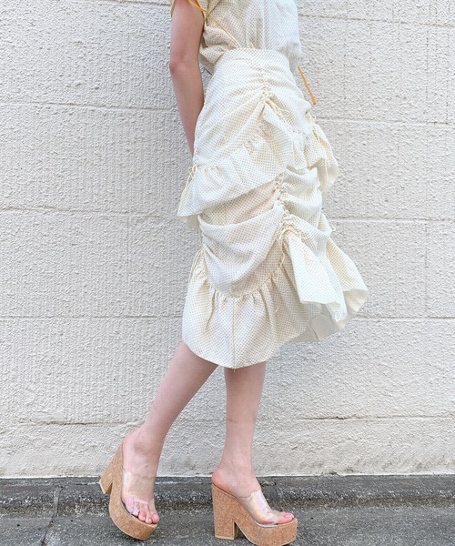 PAIN(ペイン)の「コットンギャザーロングスカート(スカート・レディース・パープル/イエロー/レッド・FREE)」の14枚目の写真