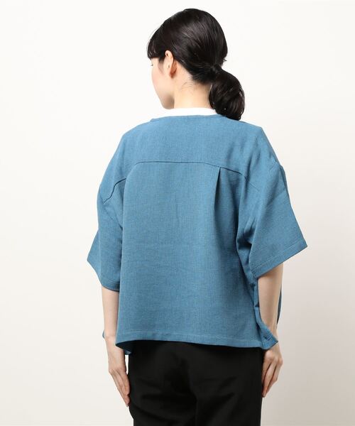 LOWRYS FARM（ローリーズファーム）の「メッシュショートシャツカーディガンＳＳ　943184（シャツ/ブラウス・レディース・ブラウン/アイボリー/ブルー・FREE）」の18枚目の写真