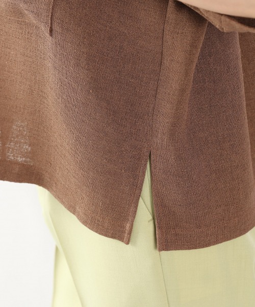 LOWRYS FARM（ローリーズファーム）の「メッシュショートシャツカーディガンＳＳ　943184（シャツ/ブラウス・レディース・ブラウン/アイボリー/ブルー・FREE）」の11枚目の写真